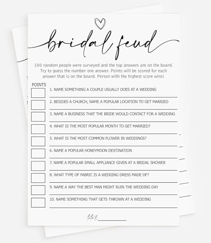 All Ewired Up 50 Bridal Family Feud Cards
