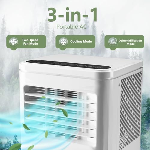 MilleLoom Portable AC 10000 BTU 450 Sq Ft with Dehumidifier Timer Remote