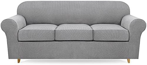 Lamberia High Stretch Sofa Cover for 3 Cushion Couch 4 Pieces 1