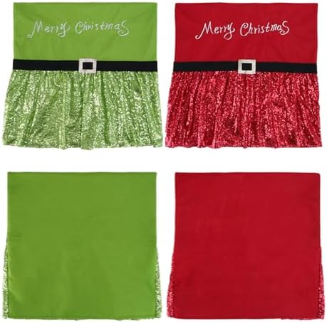 2Pcs Christmas Chair Back Covers for Holiday Decor