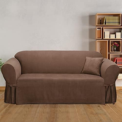 SureFit Home Dcor Soft Suede Sofa Slipcover in Chocolate