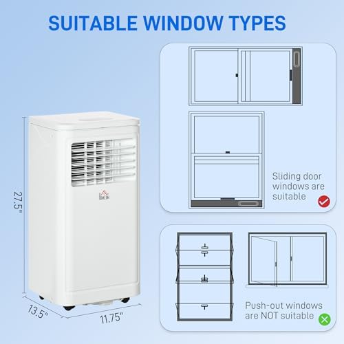 HOMCOM 8000 BTU Portable AC Unit for 344 Sq Ft Room