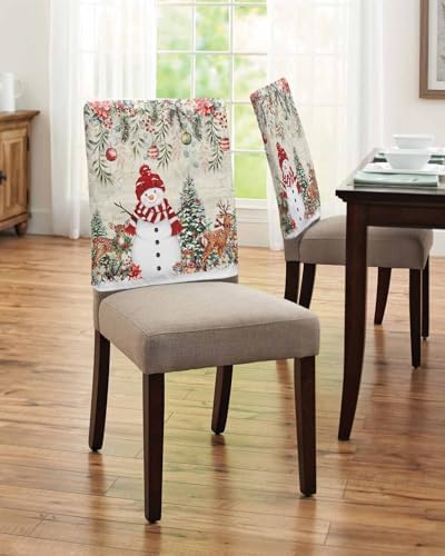 Rustic Snowman Christmas Chair Covers Set of 6