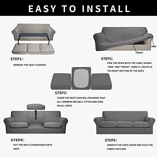 Easy-Going 4-Piece Stretch Soft Sofa Cover for Dogs and Kids