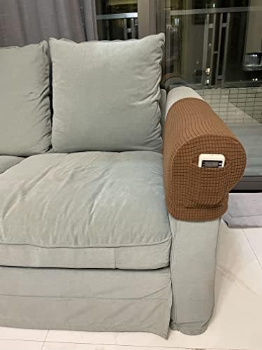 Sofa Armrest Covers Pack of 4 with Elastic Pocket Protector