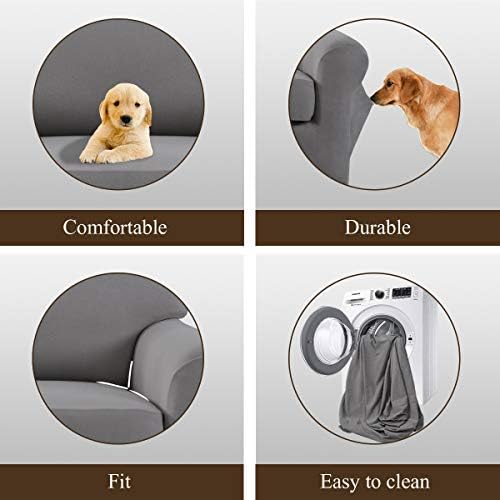 Easy-Going 4-Piece Microfiber Stretch Recliner Slipcover - Light Gray