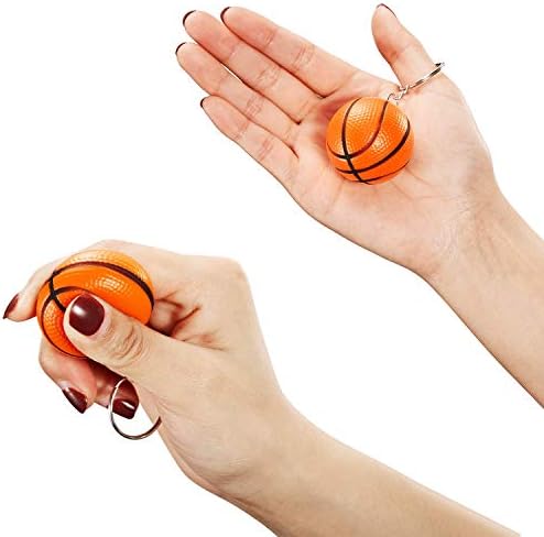 Blulu 20 Pack Orange Basketball Keychains for Parties and School Events