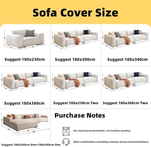 Soft Cotton-Linen Sectional Couch Cover for 3 Cushion Sofa