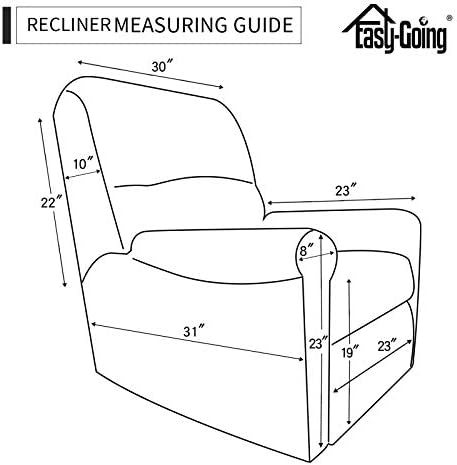 Easy-Going 4-Piece Microfiber Stretch Recliner Slipcover - Light Gray