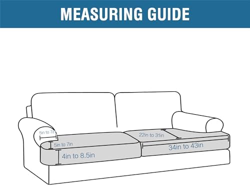 HVERSAILTEX 2 Piece T Cushion Sofa Slipcovers with Elastic Bands 1