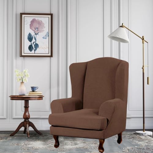 INFLAG Wing Chair Slipcovers 2 Piece Stretch Spandex Covers