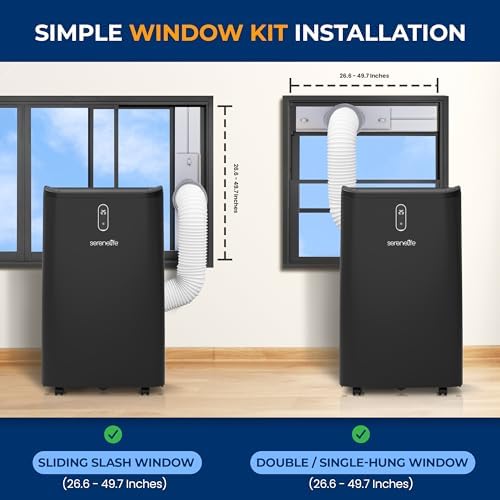 SereneLife SLPAC242B 12000 BTU Portable AC Unit with Dehumidifier and Fan