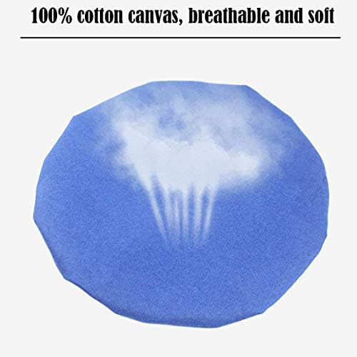 Round Stool Cover Canvas Cotton 13 Inches Blue