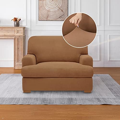 Molasofa T Cushion Chair Slipcover Set 2 Pieces Brown