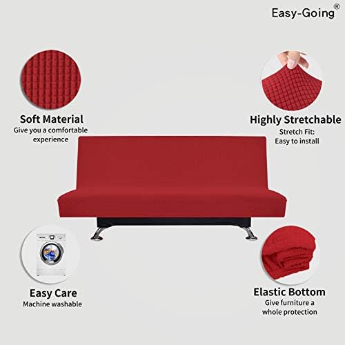 Easy-Going Stretch Futon Slipcover Large Red 1