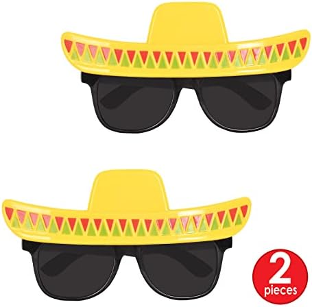 Beistle 2 Piece Plastic Sombrero Glasses Fiesta Party Decor