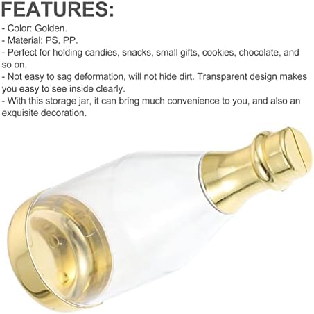 10 Pack Clear Gold Acrylic Candy Bottles for Party Favors 1