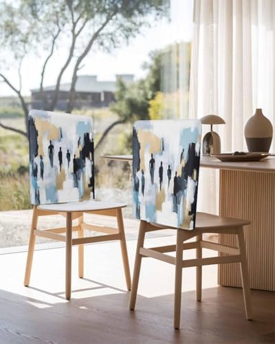 Modern Canvas Chair Covers Set of 4 for Dining Room