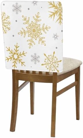Gold Snowflake Dining Chair Slipcovers Set of 6 1