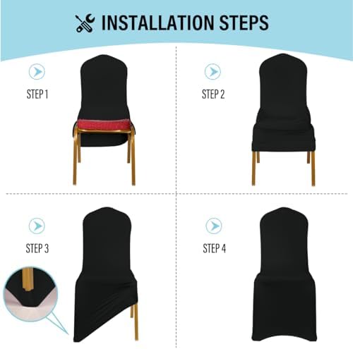 LEBENGURU Premium Spandex Chair Cover with Elastic Leg Pockets