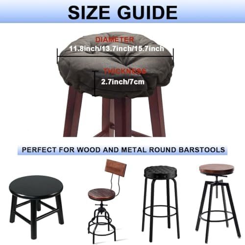 Levoberg Round Bar Stool Cushion 118 Inch Light Gray