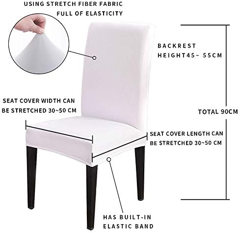 Soft Chair Protectors Covers Set of 6 with Elastic Bands