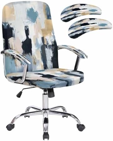 DecorLovee Modern Abstract Office Chair Cover with Armrests