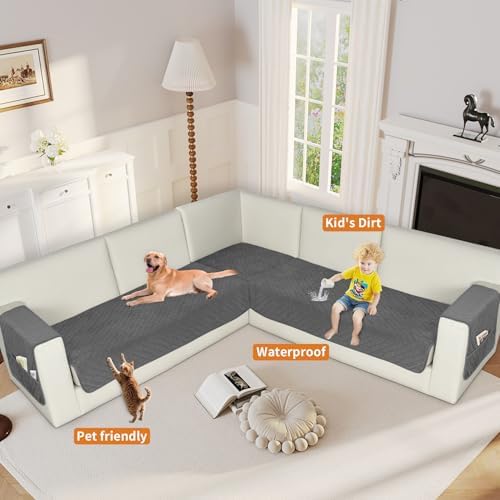 Waterproof Corner Sectional Couch Covers for Dogs