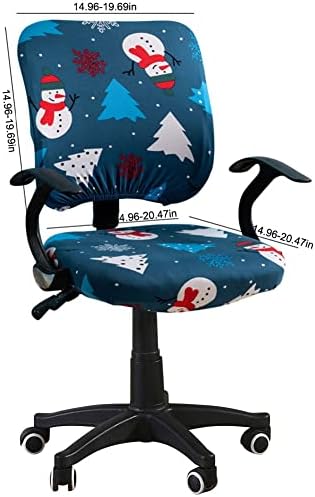 KABAKE Christmas Office Chair Slipcovers Blue
