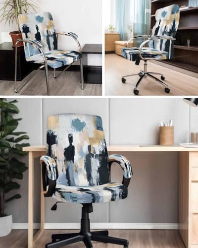 DecorLovee Modern Abstract Office Chair Cover with Armrests