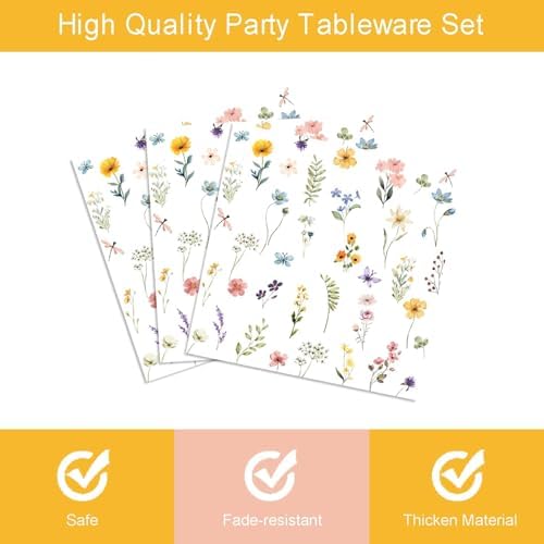 96 Pcs Wildflower Party Supplies for 24 Guests