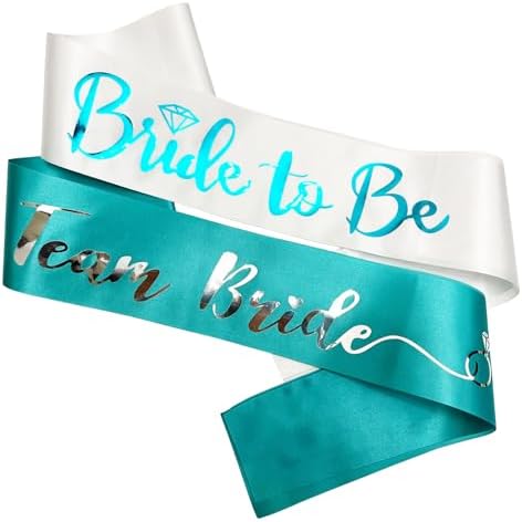 Teal Blue Bride to Be Sash Engagement Party Decor