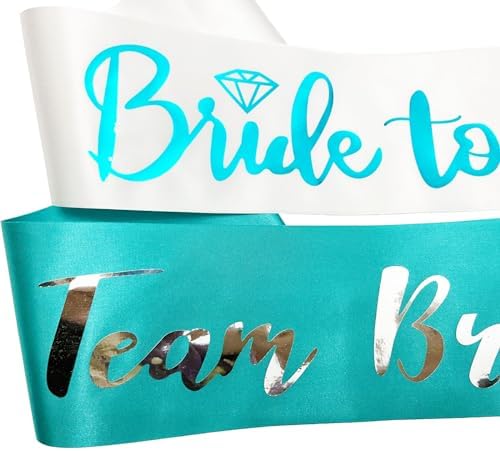 Teal Blue Bride to Be Sash Engagement Party Decor