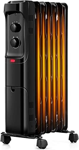 FUTADA 1500W Oil Filled Radiator Heater - Black