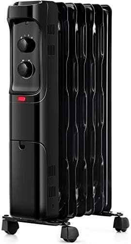 FUTADA 1500W Oil Filled Radiator Heater - Black