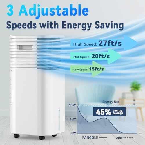 FANCOLE Windowless Portable Air Conditioner with 4 Modes 3 Speeds