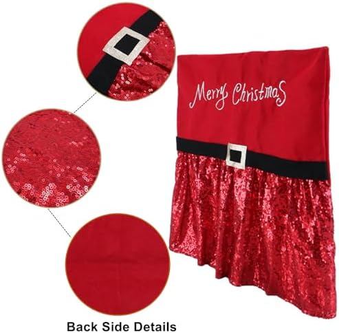 2Pcs Christmas Chair Back Covers for Holiday Decor