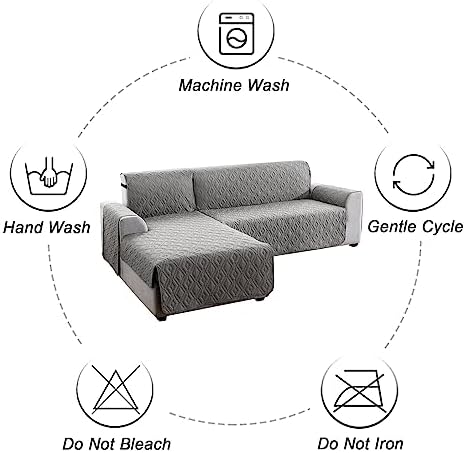 Genina Reversible Sectional Couch Covers for Pets and Kids