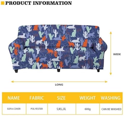 FANCOSAN Black Halloween Canvas Sofa Covers with Elastic Bottom