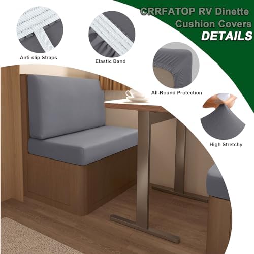 CRFATOP 2 Piece Waterproof RV Dinette Cushion Covers