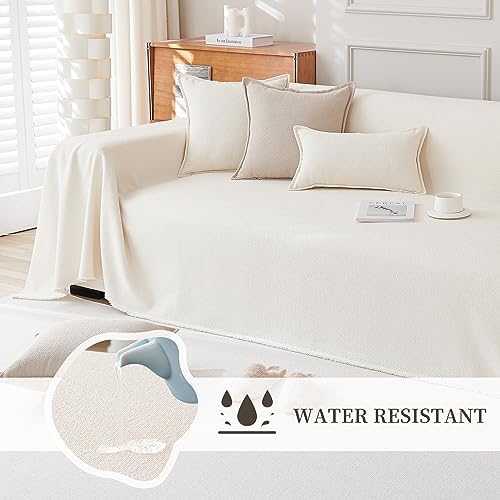 Foreate Water-Resistant Sofa Cover Blanket 71x134 Cream