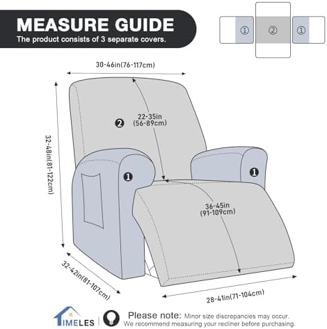 Timeles Extra Wide Recliner Chair Cover Coffee 1