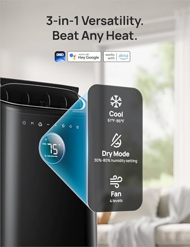 Dreo Portable AC Unit 12000 BTU Smart Cooling for Bedroom