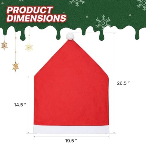 MoNiBloom 4-Piece Christmas Chair Covers Red Non-Woven