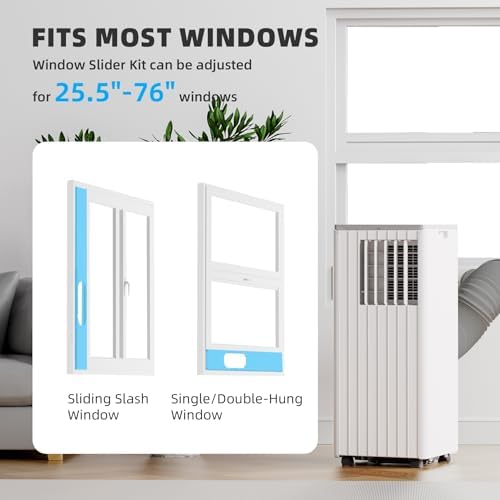 DENBIG 8000 BTU Portable Air Conditioner with Dehumidifier and Fan White