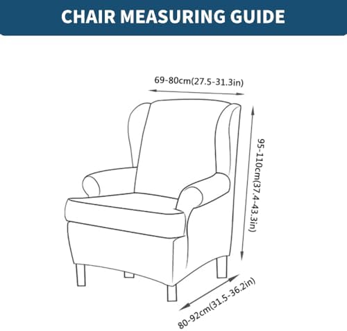 INFLAG Wing Chair Slipcovers 2 Piece Stretch Spandex Covers