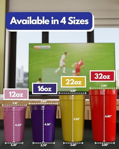 PartyPrints 10 Pack Reusable Plastic Cups 22 oz 1