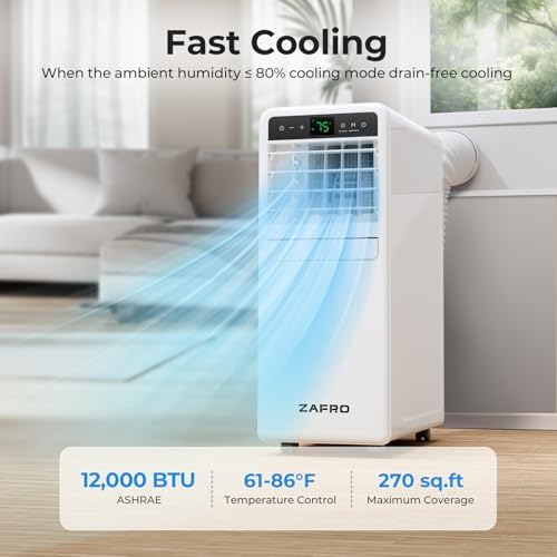 ZAFRO 12000 BTU Portable Air Conditioner with 3-in-1 Functionality