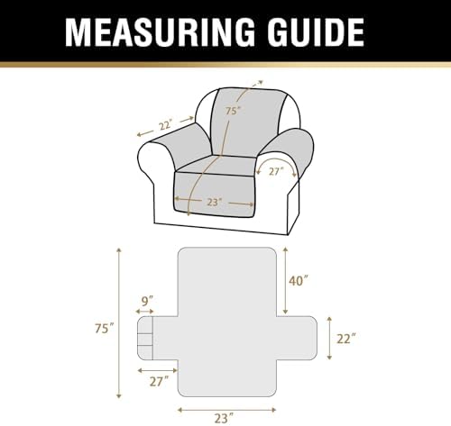 PrinceDeco Water Resistant Chair Cover Slipcover for Pets and Kids