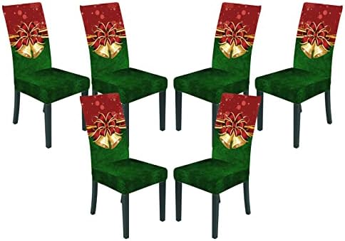 6PCS Green Stretch Dining Chair Slipcovers